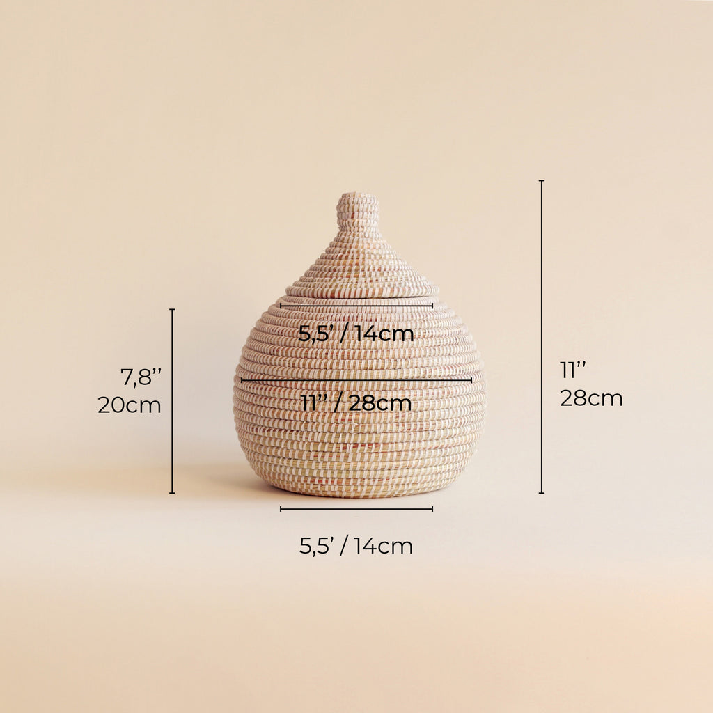 African Basket White BOOP Small