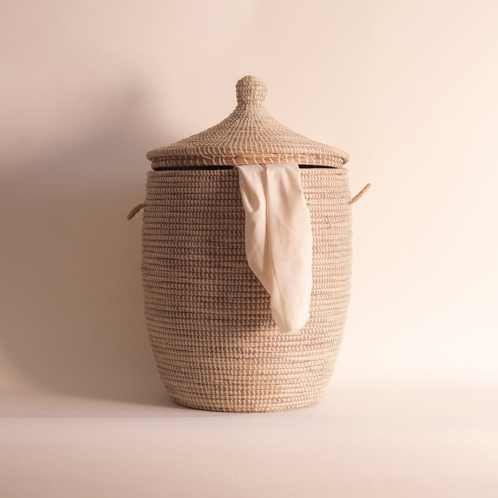 African Basket Beige EGG Medium H 60 cm