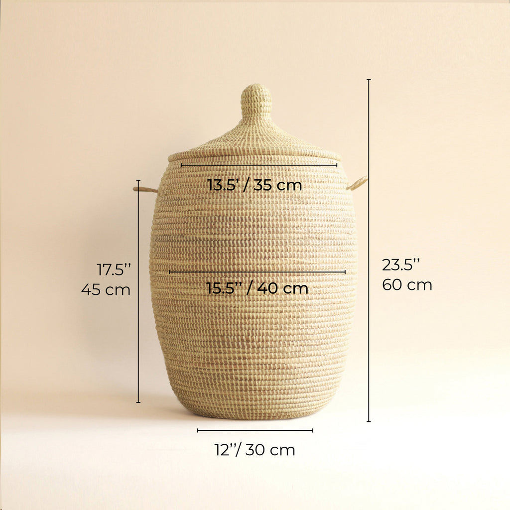 African Basket Beige EGG Medium H 60 cm